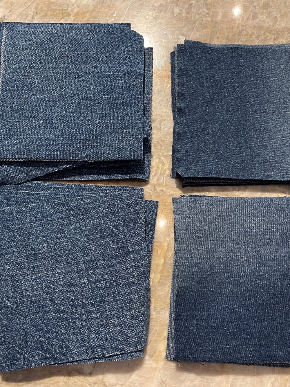 5" Inch Quilt Squares 53 Count Cotton Denim Repurposed